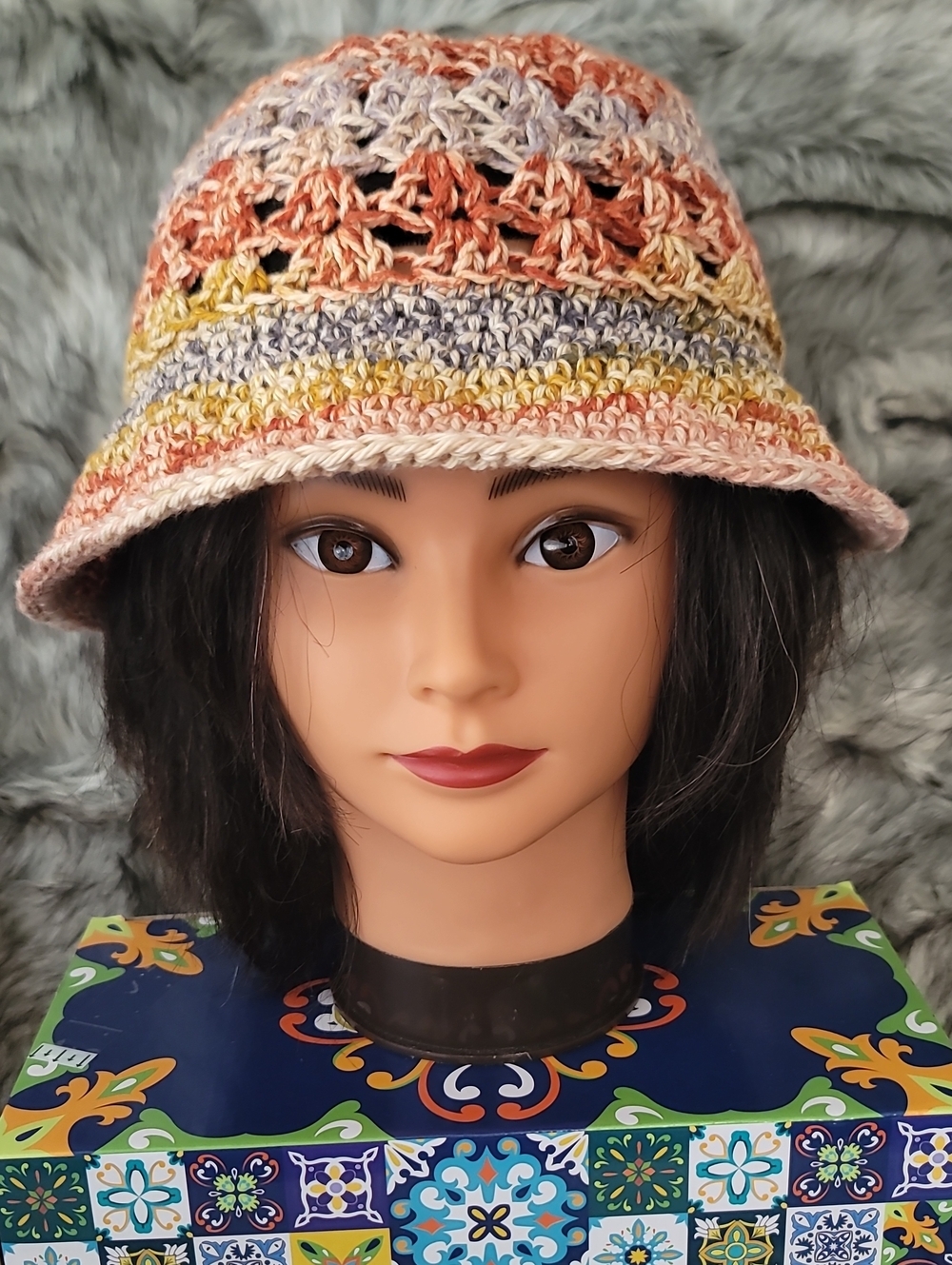 Handmade Multicolor Crochet Bucket Hat